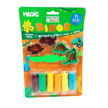 Imagem de Massinha de Modelar 11 Peças com Molde Dino - Tudo em Caixa