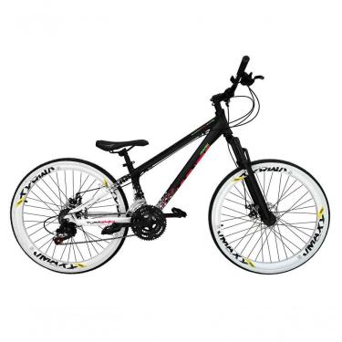 Imagem de Bicicleta Aro 26 Vikingx Tuff X44 Preto-branco 21v Alumínio Freio A Disco Aros Vmaxx Brancos