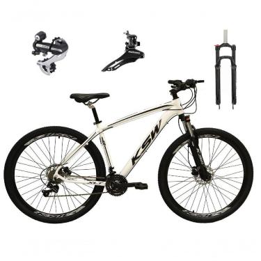 Imagem de Bicicleta Aro 29 Ksw Xlt 24v Câmbio Shimano Acera K7 Garfo Trava Freio A Disco - Branco Tam.19