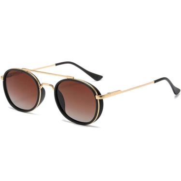 Imagem de Óculos De Sol Steampunk Unissex Redondo Com Proteção Uv400