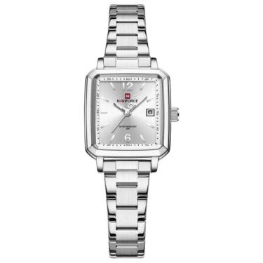 Imagem de Relógio Feminino Design Quadrado Casual De Quartzo Impermeavel De Aço Inoxidavel Prata