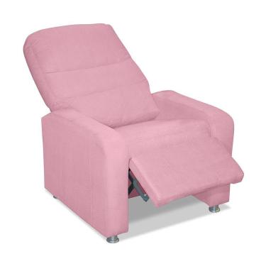 Imagem de Poltrona Do Papai Reclinável Confortável Suede Rosa Bebê