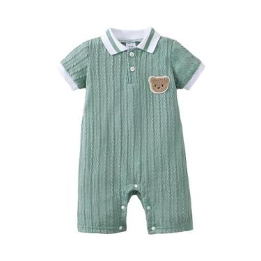 Imagem de Macacão De Verão Para Bebê Menino Recém-Nascido Com Estampa De Urso, M
