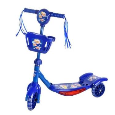 Imagem de Patinete Infantil 3 Rodas Luz Led Com Cesto Música Regulável - Mazzill