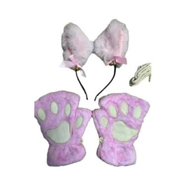 Imagem de Conjunto De Luvas De Inverno Com Patas De Gato, Luvas Fofas De Desenho