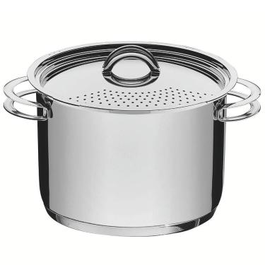 Imagem de Espagueteira Tramontina Solar Em Aço Inox Fundo Triplo Com Tampa E Alças 24 Cm 7,7 L 62...