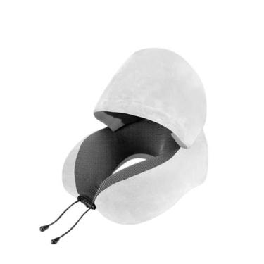 Imagem de Travesseiro de Pescoço Para Viagem Espuma Nasa Com Touca - Lika Bijute