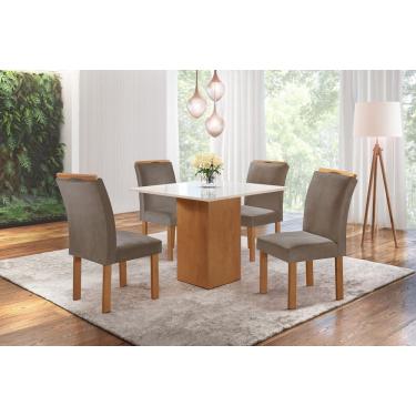 Imagem de Sala de Jantar 4 Cad Vidro 0,9x0,9m - Chicago - Sky Móveis