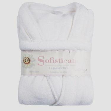 Imagem de Roupão Microfibra Sofisticata Premium Branco GG - Atlântica