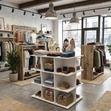 Imagem de Balcão Central Com Nichos Para Loja Comércio Modular Lojas Expositor -