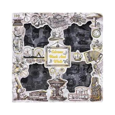 Imagem de Adesivos Vintage Grandes 100 Peças Em Caixa Borboletas Flores Plantas 