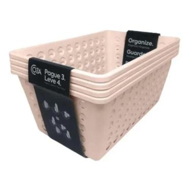 Imagem de Kit Coza Cesta Organizadora, 28.8 x 19.1 x 12.3 cm Leve 4 Pague 3, Ros