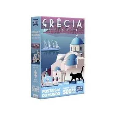 Imagem de Quebra-cabeça Nano 500 Peças Postais Mundo Grecia Santorini - Toyster