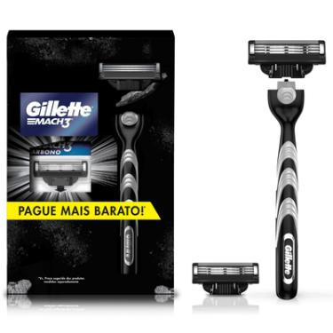 Imagem de Kit Mach3 Carbono 1 Cabo 2 Refis Gillette