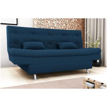 Imagem de Sofá Cama 3 Lugares com Pillow reclinável 190 larg Salomé Matrix, Azul