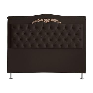 Imagem de Cabeceira Madri Casal Queen Para Cama Box Madeira Eucalipto Suede Veludo Marrom Do Lar Móveis e Decoração