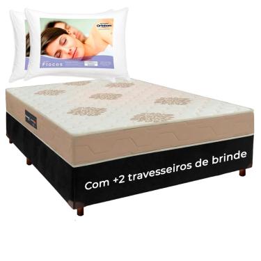 Imagem de Kit Cama Box + Colchão Casal Inova D33 + 2 Travesseiros Ortobom