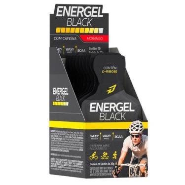 Imagem de Energel Black - 10 Sachês Morango - BodyAction - Body Action