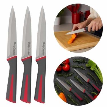 Imagem de Conjunto 3 Facas Multiuso Mesa Legumes Cozinha Betty Crocker