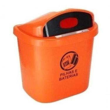 Imagem de Cesto Descarte de Pilhas e Baterias 40L para Poste Ou Parede com Reservatório para Cole...