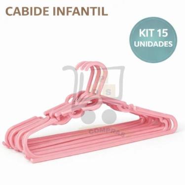 Imagem de Cabide Infantil Kit 15 Unidades Baby Plastico Reforçado Para Roupas Be