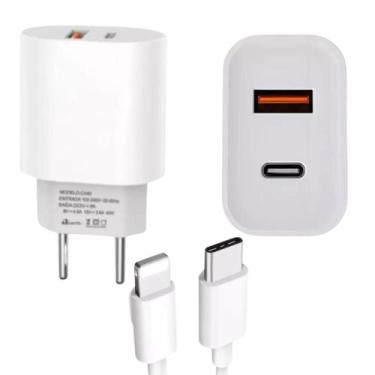 Imagem de Kit Carregador Turbo 9.1 40W Entrada USB TipoC+Cabo Incluso - MinutoBa