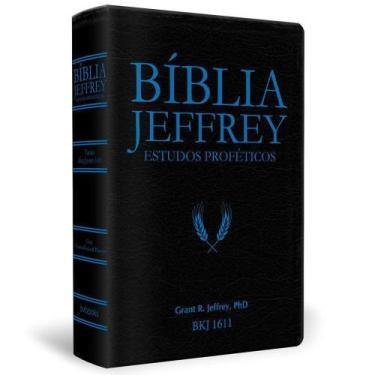 Imagem de Bíblia Jeffrey Estudos Proféticos - Preta com detalhes Azul - Bv Books