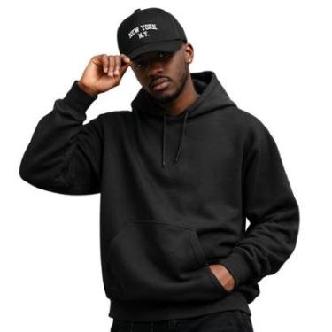 Imagem de Moletom Masculino Canguru com Capuz + Boné Dad Hat Bordado Casual Conjunto Inverno Conf...
