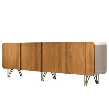 Imagem de Aparador Buffet Bar 04 Portas 220cm Santiago B01 Off White Cinamomo - 