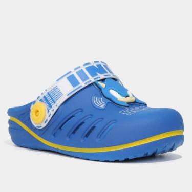 Imagem de Sandália infantil menino grendene sonic  22594, Azul, Branco, 23/4
