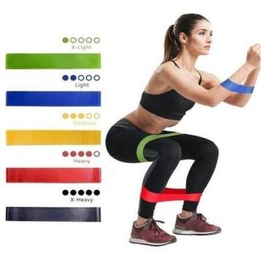 Imagem de Kit 5 Faixas Elásticas Mini Band Fisioterapia Multifuncional - GGN Uti