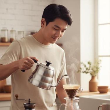 Imagem de Chaleira Bico De Ganso Fino Inox Barista C/ Termômetro 1l Inox - Home 