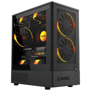 Imagem de Gabinete Gamer Pcyes Kauri Black Vulcan, Lateral em Vidro Temperado, U