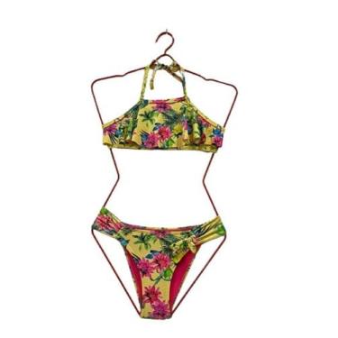 Imagem de Biquíni Infantil Halter Com Babado- Phael, Amarelo, 10
