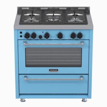 Imagem de Fogao a Gas 5 Bocas Venax Temis Azul
