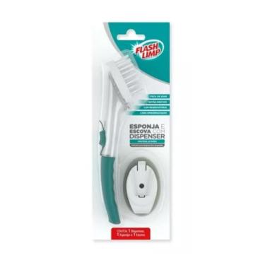 Imagem de Esponja Escova Com Dispenser Flash Limp Envio Imadiato C/nf, Branco