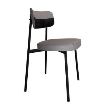 Imagem de Cadeira Alloa Fixa com 4 Pés 500 x 447 x 838 mm com 1 Unidade Cinza/Pr