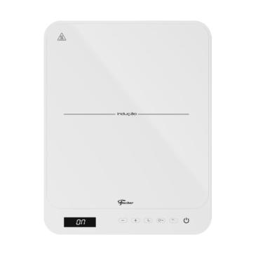 Imagem de Cooktop de Indução Portátil Fischer 40760110723 1 Boca Vitrocerâmico Touch Screen Timer Branco Bivolt