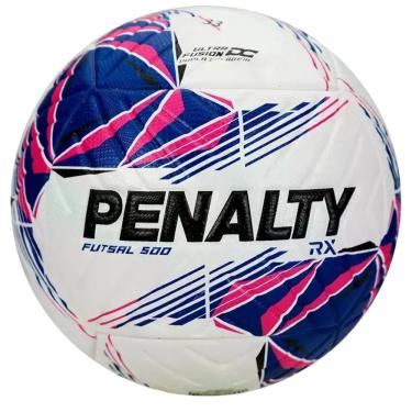 Imagem de Bola de Futsal Rx 500 Xxvi Conforto e Resistência com Tecnologia Ultra Fusion Branco e Azul Penalty 64CM
