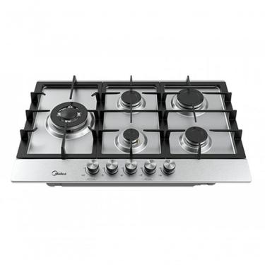 Imagem de Cooktop a Gás Midea CYB5B 5 Bocas Inox Tripla Chama e Acendimento Automático 75CM 3800W Bivolt