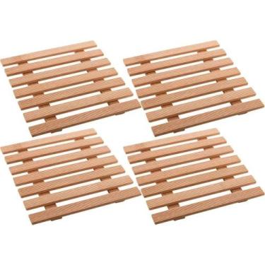 Imagem de Kit 4 Descansos De Panela Bambu Quadrados 17cm Yazi - Yangzi