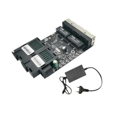 Imagem de Porta de fibra monomodo PCB 10/100M Ethernet Fiber Switch 4 RJ45 2 SC 