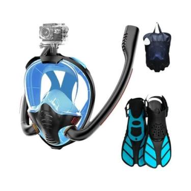 Imagem de Conjunto De Máscara De Snorkel Para Adultos Com Fins De Silicone De Du