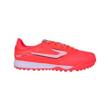 Imagem de Chuteira society topper maestro light, Coral, Preto, 41