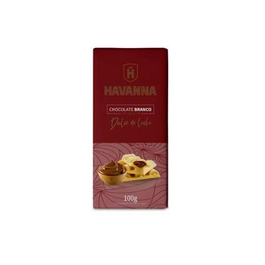 Imagem de Barra de Chocolate Branco Havanna com Recheio de Doce de Leite 100g