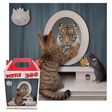 Imagem de Quebra-cabeça Puzzle Gato no Espelho de 300 peças