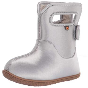 Imagem de BOGS Bota de chuva unissex infantil impermeável para bebês, Metálico - prata, 9 Infant
