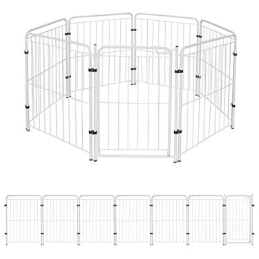 Imagem de Cercado Para Cachorro Caes Cercadinho Pet Shop 6 Modulos Cor:Branco