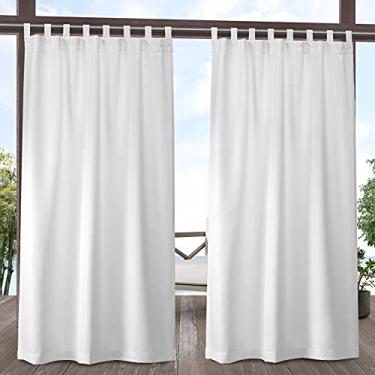 Imagem de Exclusive Home Curtains EH8280-01 2-108V Par de painéis de cortina de cabana para ambientes internos/externos, 137 x 272 cm, branco inverno