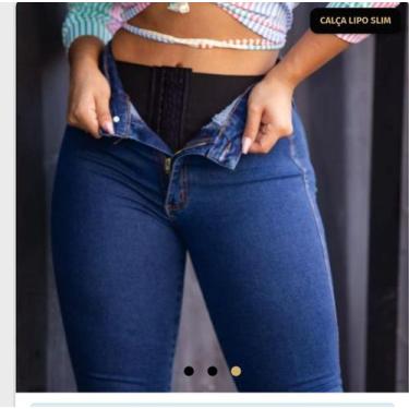 Comprar Calça Jeans Chapa Barriga Cinta Modeladora Preta Skinny